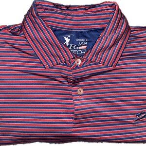Red and Blue Striped Polo Shirt